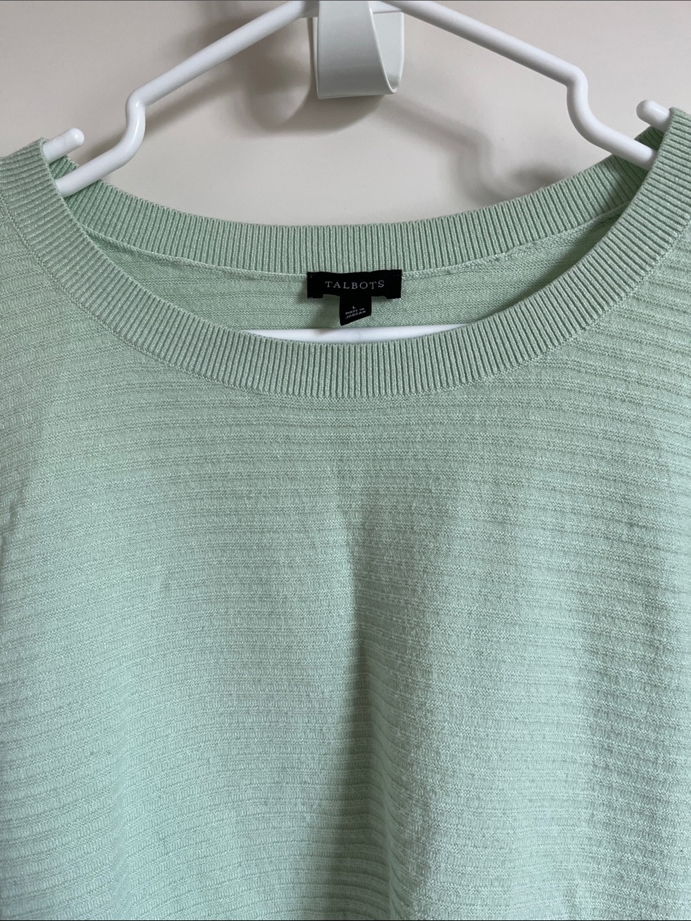 Talbots Soft Mint Ribbed Crewneck Sweater - Picture 4 of 9